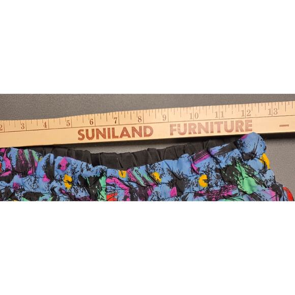 Vtg 80s 90s Insulated Snow Pants Large (24x26) Colorful Abstract Elastic Waist - Picture 6 of 9